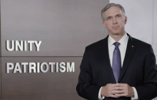 Patrick Kelly, Supreme Knight of the Knights of Columbus, delivers his first Supreme Knight's Report during the organization's 139th Annual Convention, Aug. 3, 2021. Credit: Knights of Columbus/screenshot.